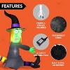 Joyfy 4FT Halloween Inflatable Outdoor Decoration, Inflatable Witch with Built-in LEDs for Halloween Trees & Parties, Yard Garden Lawn Outdoor Decor - 4 of 4