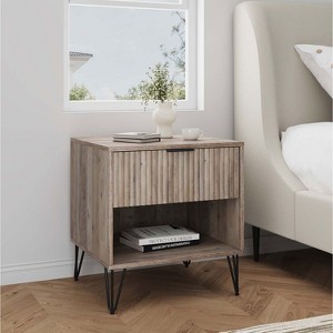 KTMBDW Nightstand, Accent Bedside End Side Table with Storage Drawer, and Metal Legs for Living Room or Bedroom - 1 of 4