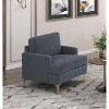 Sapphtopaz 1pc Accent Chair Chenille Upholstery Metal Legs Lounge Chair Living Room Chair Comfy Chair Arm Chair Furniture for Living Room - 3 of 4