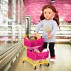 Our Generation Grocery Day Shopping Cart Pink & Yellow Accessory Set for 18" Dolls - image 2 of 4