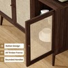 Sideboard Buffet Cabinet with 3 Rattan Doors, Modern Storage Console for Kitchen, Dining Room & Living Room - 3 of 4