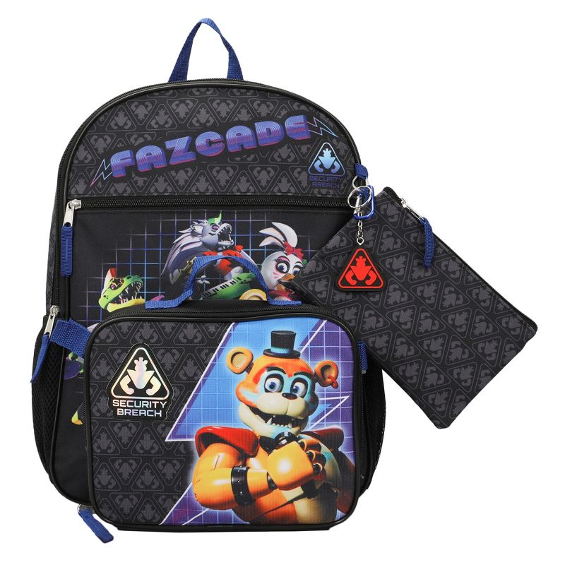 Five Nights At Freddy's Security Breach Fazcade Youth 5-Piece Backpack Set, 1 of 7