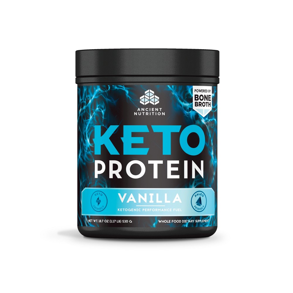 Ancient Nutrition KetoPROTEIN Protein Powder - Vanilla - 18.7oz, Adult Unisex