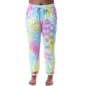 Friends TV Show Womens' Sayings Tie-Dye Sleep Jogger Pajama Pants Multicolored - 1 of 3