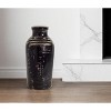 HomeRoots 18" Black and Ivory Striped Urn Ceramic Floor Vase - 2 of 4