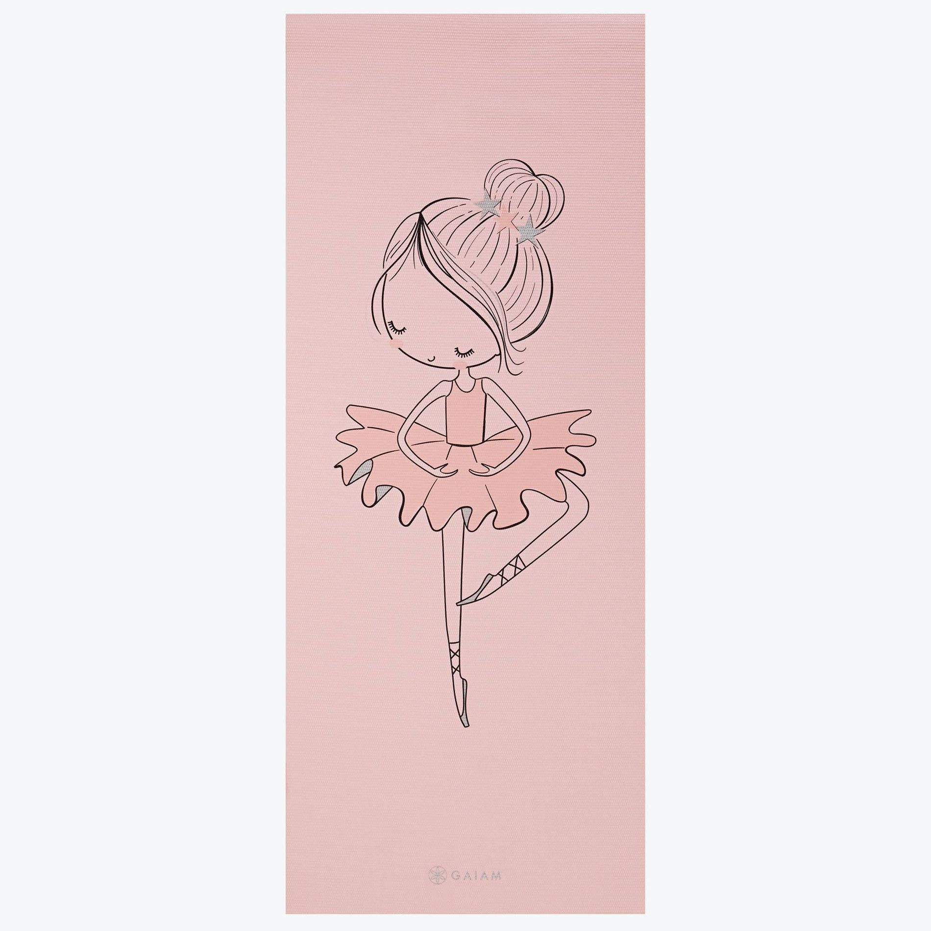 Gaiam Kids' Ballerina Yoga Mat - Light Pink(3mm)