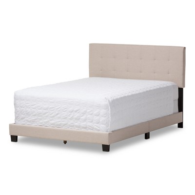 Brookfield Modern and Contemporary Fabric Upholstered Grid - Tufting Bed - King - Beige - Baxton Studio