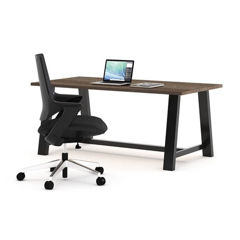 Mia Office Desk With Chair Teak Black Olio Designs Target