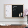 Martha Stewart Magnetic Weekly Calendar Dry Erase Board and Chalk Board Woodgrain Frame Natural Wood: Office Wall Organizer Set - 2 of 4