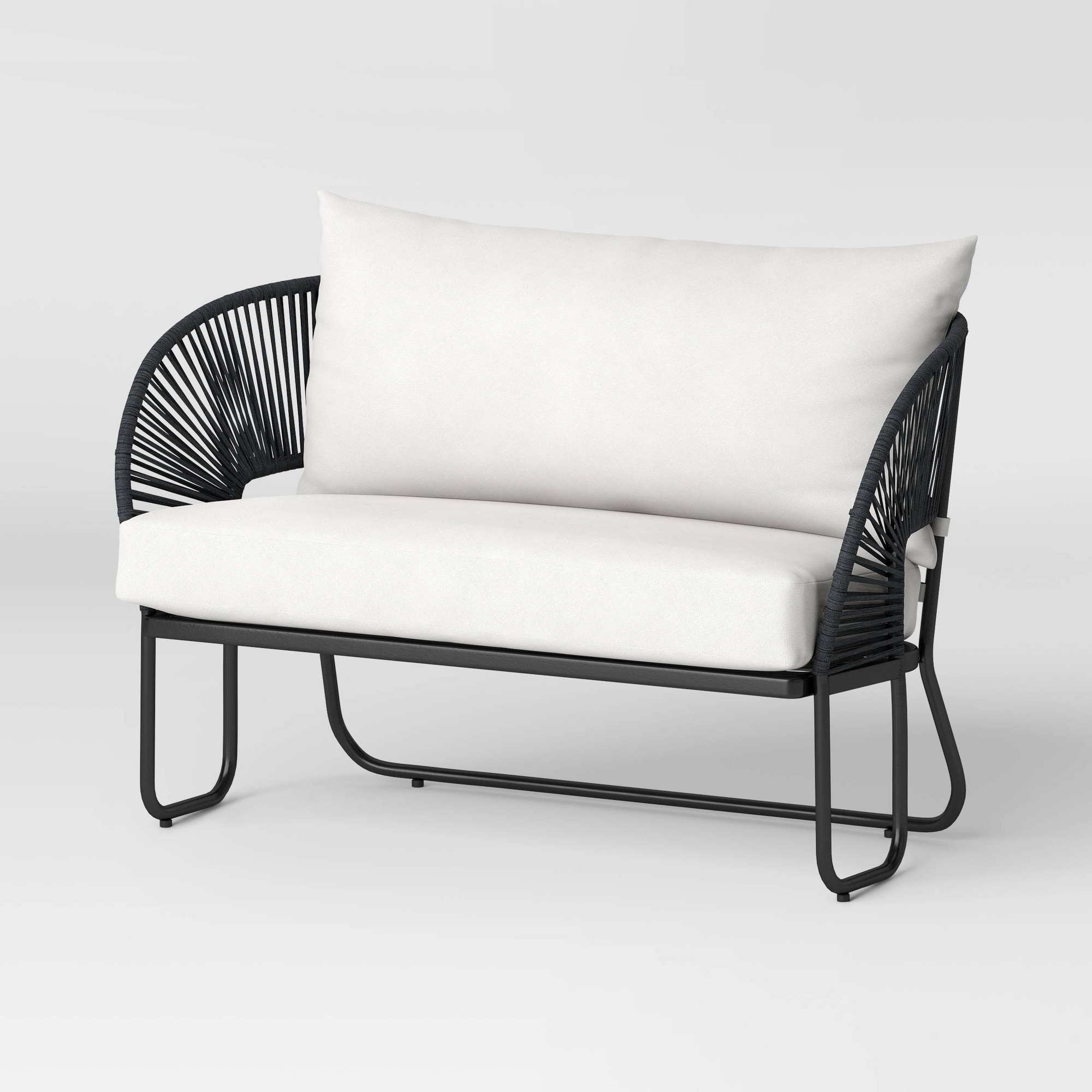 Steel Mackworth Rope Outdoor Patio Loveseat Black - Threshold™