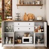 58" Sideboard Buffet Cabinet, Wood Coffee Bar Cabinet with 2 Drawers, Modern Media Console Table, Kitchen Pantry Cabinet for Living Room - 2 of 4