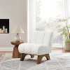 Art Leon Polar Fleece Fabric Upholstered Accent Slipper Chair with Rubber Wood Legs - 2 of 4