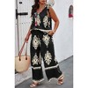 I AM A FASHION JUNKY Plus Size Printed Knot Shoulder Wide Leg Sets - 2 of 4
