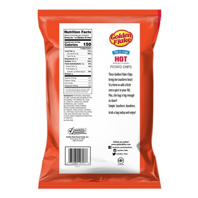 Golden Flake Hot Potato Chips - 7.5oz