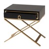 Baxton Studio Lilibet Modern Glam and Luxe Black Finished Wood and Gold Metal 1-Drawer End Table - 3 of 4