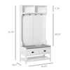 3-in-1 Hall Tree, Entryway Bench with Coat Rack, Mudroom Bench with Shoe Rack, 2 Storage Drawers, 4 Hooks and Padded Seat Cushions for Hallway - 3 of 4