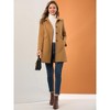 INSPIRE CHIC Women's Single Breasted Long Peter Pan Collar Vintage Winter Overcoat - 4 of 4