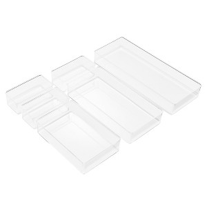 Sorbus Clear Drawer Organizer Set, Multi-Purpose Bins for office supplies, craft materials, and more - 1 of 4