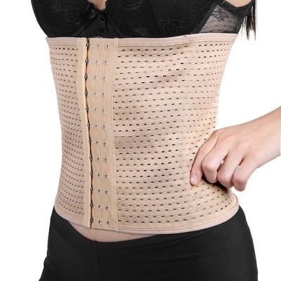 Unique Bargains Women Body Shaper Waist Trainer Cincher Underbust Corset  Shapewear Skin Color L