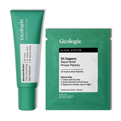 Geologie Clear System Blemish Buster Kit - Acne Pimple Patches &#38; Spot Treatment - 20ct + 15ml