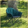 Arrowhead Outdoor Oversized Heavy-Duty Club Folding Camping Chair w/External Pocket, Cup Holder, Portable, Padded, Moon, Round, Bag (Forest Green) - 2 of 4