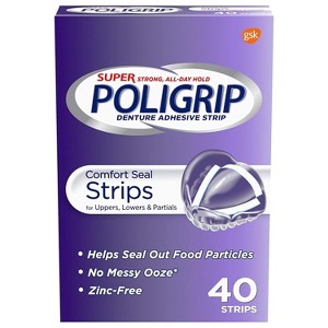Poligrip Super Comfort Seal Denture Adhesive Strips 40 Ct - 1 of 4
