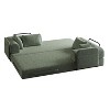 78.7'' Convertible Folding Chenille Sofa Bed with Cylindrical Pillow and Side Storage Pocket, Multi-Functional Floor Couch for Living Room or Bedroom - 4 of 4