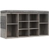 Shoe Bench with Cushion and Cubbies, Entryway Storage Bench with Adjustable Shelves, Multifunctional Shoe Rack Organizer - 2 of 4