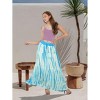 LA LEELA Women's Holiday Long Summer Vacation Skirts Stylish A-line Flared long Maxi Skirt - 2 of 4