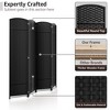 Sorbus 4 Panel Room Divider Panel, 6 ft. Tall Extra Wide Double Hinged Panels - Folding Privacy Screens - Black - 3 of 4