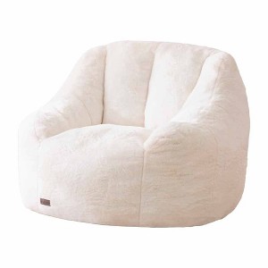 MAXYOYO Bean Bag Chair - Faux Fur Bean Bag Couch with High Backrest, Beige - 1 of 4