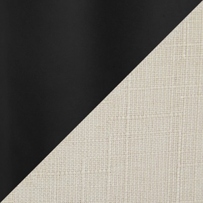 Cream Fabric and Black Metal Swivel Accent Chair
