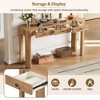 Whisen Rustic Console Table & Entryway Table, Sturdy Sofa Table with 3 Concealed Drawers, Thick Legs - 4 of 4