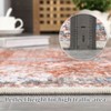 Area Rugs Vintage Distressed Living Room Rug Traditional Medallion Floral Print Rug Non Slip Bedroom Rug - 4 of 4