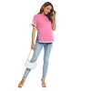 Clearlove Maternity Shirts Women's Casual Floral Print Tops Pregnancy Short Sleeve Side Split Top - 4 of 4