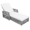 VisioGear Outdoor Long Reclining Chaise with Armrests, Patio Adjustable Recliner with Soft Removable Cushions, Beige, 77.5"*25.6"*37.4" - 2 of 4