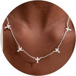 Dainty Charm Necklace for Women, 14K Gold/Silver Plated with Multiple Symbolic Charms - 1 of 4