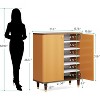 Tribesigns Wood 6-Tier 24 Pairs Shoe Storage Cabinet with Doors and Adjustable Shelves, Freestanding Shoe Organizer for Entryway Hallway - 3 of 4