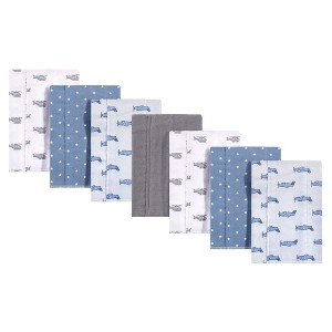 Hudson Baby Infant Boy Cotton Flannel Burp Cloths 7pk, Airplanes Helicopters, One Size - 1 of 1