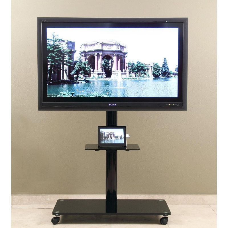TransDeco Flat panel TV mounting system w/casters for up to 75Inch plasma or LCD/LED TVs, 2 of 3