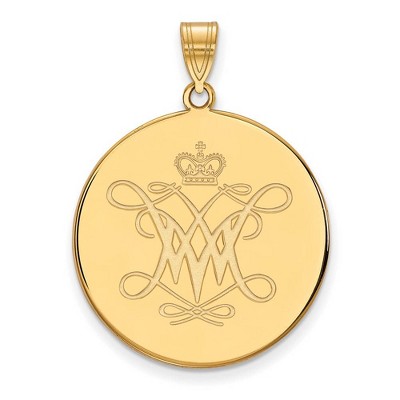 Black Bow Jewelry 10k Yellow Gold College of William & Mary Tribe NCAA Extra Large Pendant
