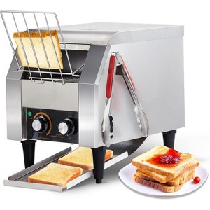 ROVSUN Commercial Conveyor Toaster, 150 Slices/Hour, Stainless Steel Bread Oven with Two Outlet Modes, 110V 1300W-Perfect for Commercial and Home Use - 1 of 4