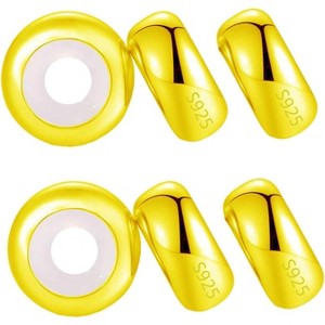 Sterling Silver Rondelle Spacer Bead, Clip Stopper Charm for Bracelets - 1 of 4