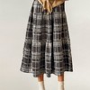 Anna-Kaci Women's High Waist Plaid Midi Skirt with Soft Textured Fabric and Tiered A-Line Silhouette - 3 of 4