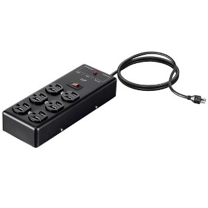 Monoprice Heavy Duty 6 Outlet Metal Surge Power Box - Black With 6 Feet Cord | 540 Joules - 1 of 4