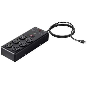Monoprice Heavy Duty 6 Outlet Metal Surge Power Box - Black With 6 Feet Cord | 540 Joules