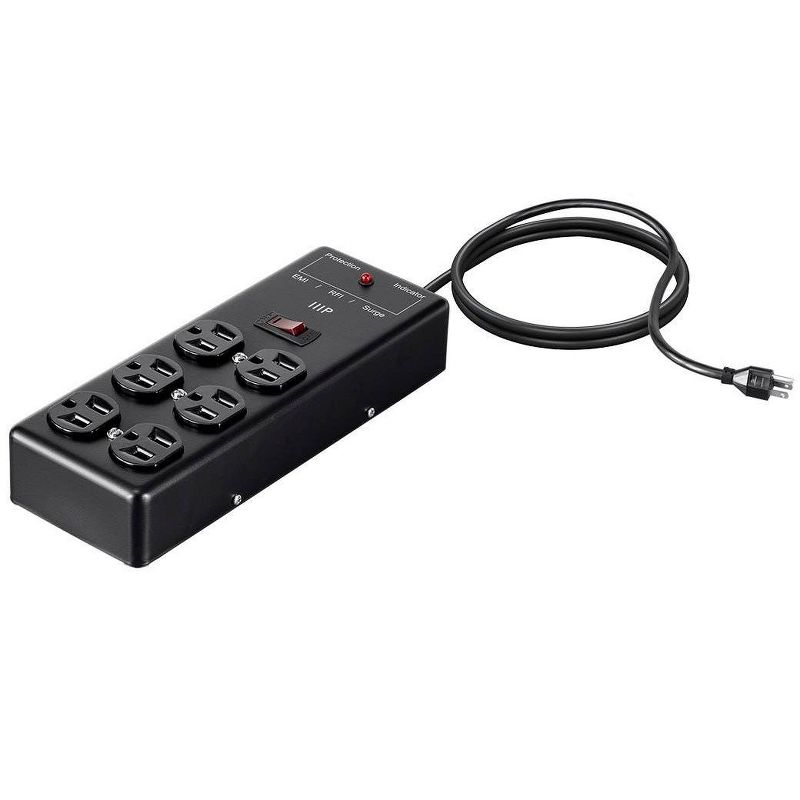 Monoprice Heavy Duty 6 Outlet Metal Surge Power Box - Black With 6 Feet Cord | 540 Joules, 1 of 7