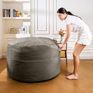 Hooseng Bean Bag Chair, 4FT Bean Bag with Velvet Cover, Giant Bean Bag Chairs  with Filler Adult, Bean Bag Sofa Filled with High-Density Sponge - 1 of 4