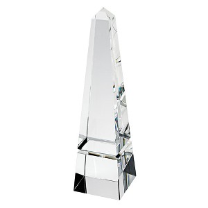 HomeRoots 12" Clear Crystal Obelisk Statue - 1 of 4