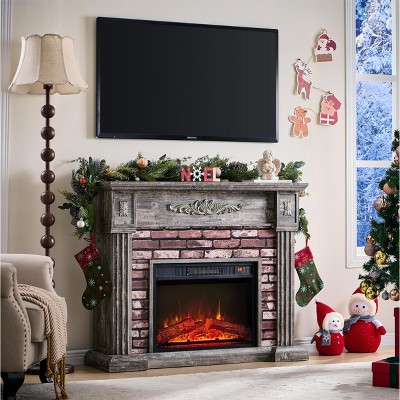Mastgoal 43" Freestanding Electric Fireplace TV Stand Adjustable Flame & Remote, Heater for Living Room
